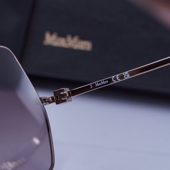 MaxMara MM0035-H 38T Geometric Sunglasses - Bronze/Bordeaux - Picture 7 of 11
